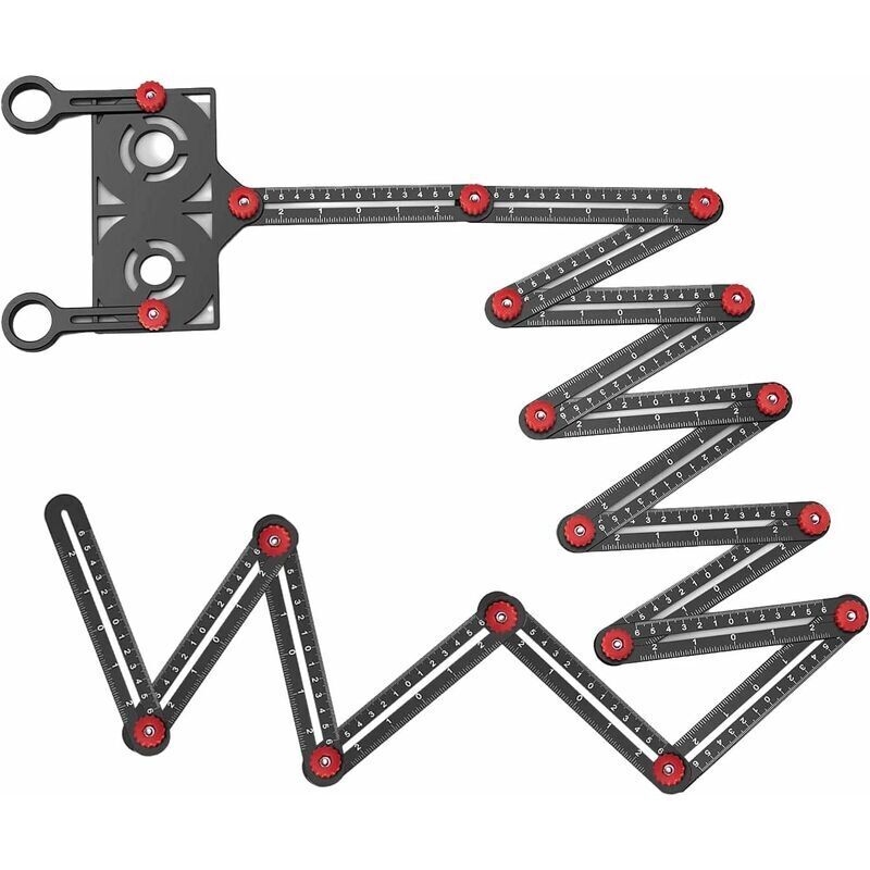 Règle de mesure multi-angles à 16 côtés avec localisateur d'ouverture, 16 angles de pliage en céramique, outil de mesure d'angle en alliage