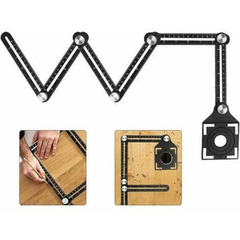 Règle de mesure multi-angles à faire soi-même, règle hexagonale pliante et détecteur de trous de carrelage
