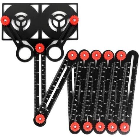 Règle de mesure multi-angles avec trou de positionnement, règle pliable à 12 côtés, pour les projets de menuiserie et d'ingénierie