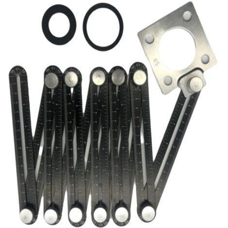 Règle de mesure multi-angles en alliage 12 côtés Outil de mesure 12 côtés Règle de pliage Règle de brique Carrelage Outils de positionnement d'angle en bois