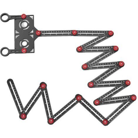 Règle de mesure multi-angles, gabarit de perçage pour carrelage céramique à 16 sections, outil de mesure d'angle en alliage d'aluminium avec marqueur de trous