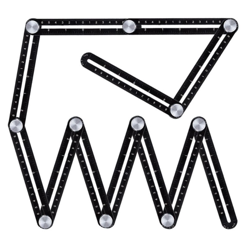 Règle de mesure multi-angles, outil rapporteur à 12 côtés pour améliorer le localisateur d'ouverture universel en alliage d'aluminium