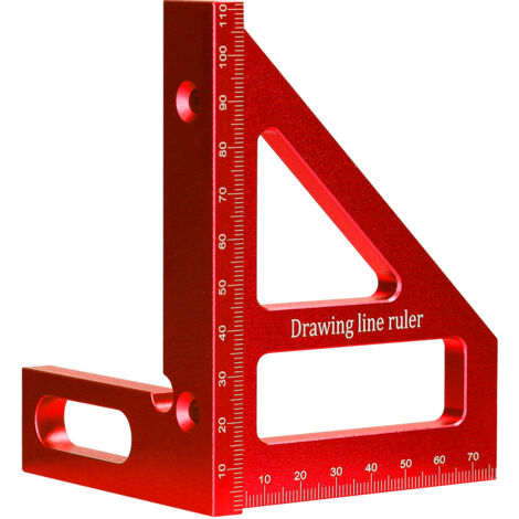Règle de mesure multi-angles, rapporteur carré pour le travail du bois, règle triangulaire à onglet 45 ° 90 °, jauge de traçage utilitaire, mesure de disposition multifonctionnelle