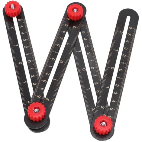 Règle de mesure universelle en alliage d'aluminium pour menuiserie, carrelage et pierre - Outil de mesure pliable 4 angles
