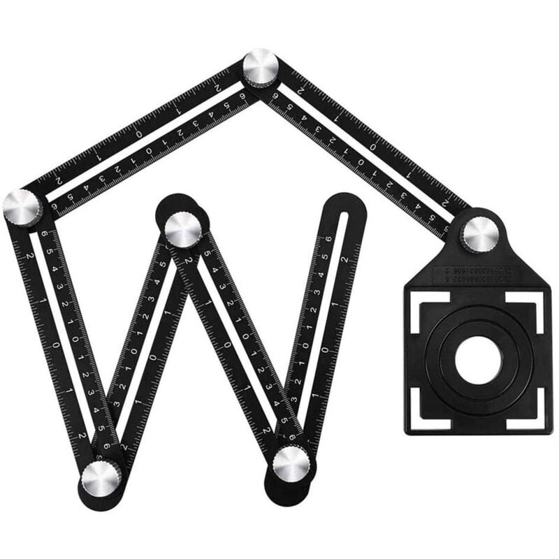 Jusch - Règle de positionnement de trou de mesure d'angle en alliage métallique, outil de mesure d'angle, règle de mesure d'angle, positionnement de