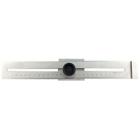 Règle de traçage chromée mate graduée au laser, graduation en mm, bord de traçage trempé, tailles Nom: 250 mm Mesure en inox