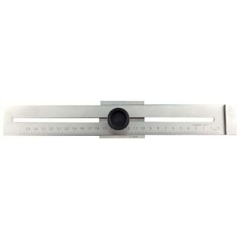 Règle de traçage chromée mate graduée au laser, graduation en mm, bord de traçage trempé, tailles Nom: 250 mm Mesure en inox