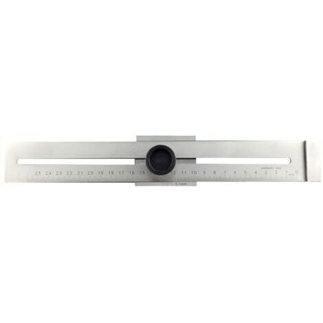 Règle de traçage chromée mate graduée au laser, graduation en mm, bord de traçage trempé, tailles Nom: 250 mm Mesure en inox