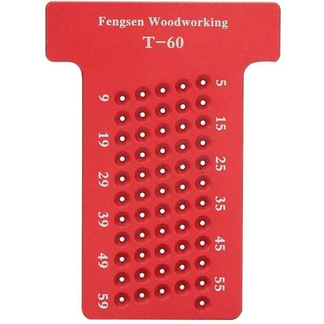 Règle de traçage, outil de marquage de charpentier de jauge de trou en alliage d'aluminium de type T de type bois, résistant à l'usure, pour menuisier et amateurs de bricolag