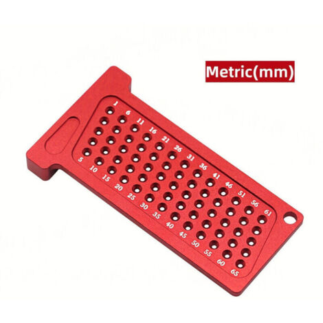 Règle de traçage pour le travail du bois T65, règle en alliage d'aluminium en forme de T (rouge)