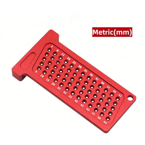 Règle de traçage pour le travail du bois T65, règle en alliage d'aluminium en forme de T (rouge)