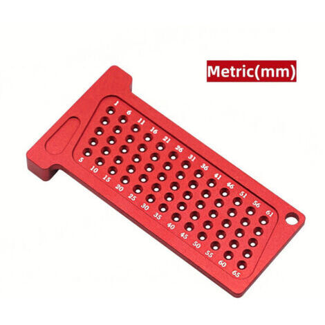 Règle de traçage pour le travail du bois T65, règle en alliage d'aluminium en forme de T (rouge)