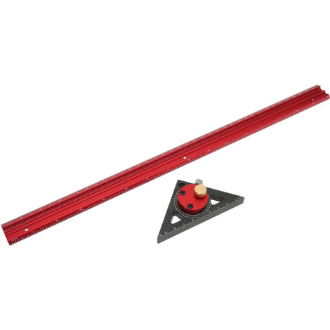 Règle de traçage pour trous de menuiserie 400mm, en alliage d'aluminium, avec rotation 360° pour mesures précises