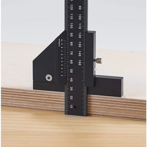 Règle de travail du bois, règle à tracer multifonctionnelle, règle en aluminium en forme de T, outil de traçage, plage de mesure 0-280 mm, précision de mesure 0,02 mm.