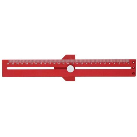 Règle de travail du bois, règle de traçage de type T Règle d'étalonnage croisé en alliage d'aluminium rouge, règle de traçage de type T