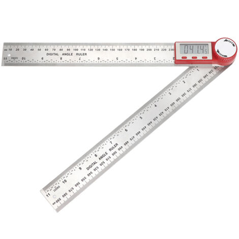 Règle Digitale en Acier Inoxydable Règle Electronique 360° pour Mesure d'Angle et Longueur 0-300mm