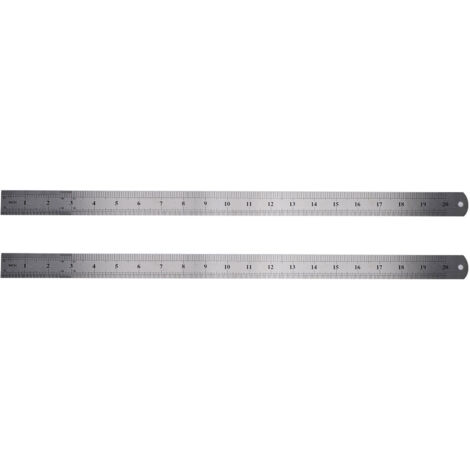 Règle en acier 2 pièces, localisateur de marquage pour le travail du bois, outil de ruban à mesurer, échelle double face 50cm