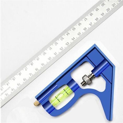 Règle en acier inoxydable corps en alliage combinaison professionnelle carré calibrage Laser travail du bois mesure carré avec charpentier 1 paquet