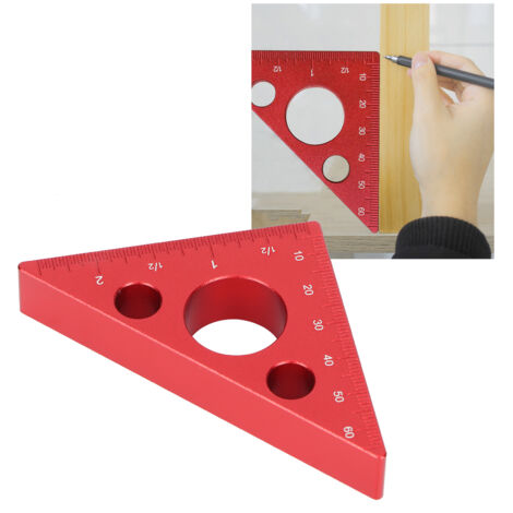 Règle en Aluminium pour Menuisier Épaisse avec Mesures Métriques et Impériales Idéale pour les Projets DIY et les Outils Artisanaux-KZQ