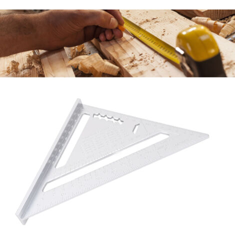 Règle en Aluminium Triangulaire pour Mesures Précises Idéale pour Ingénieurs et Menuisiers Couleur Argent - KZQ