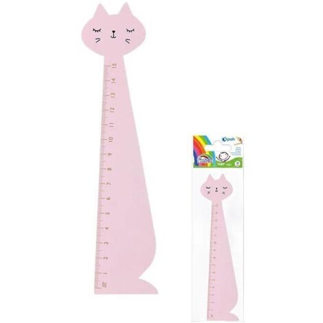 Règle en bois Fiorello - 15 cm GR-F87KR Chat rose 130-1882
