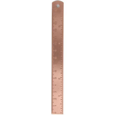 Règle en cuivre épaisse 15 cm, échelle 0-150 mm, accessoire de dessin précis, règle métallique durable