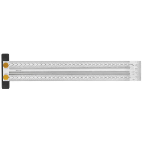 Règle en T en acier inoxydable avec échelle de précision, outil de mesure pour le travail du bois, 0-300 mm