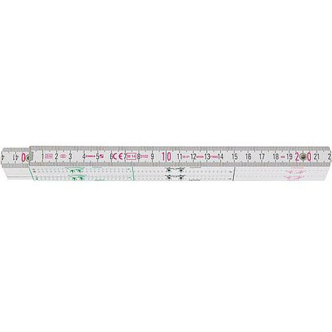 Regle graduée bois Stabila BG type 1407, metre sanitaire, 2m