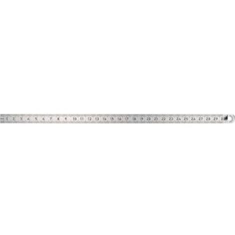 Règle graduée en acier, Long. : 500 mm, Larg. : 30 mm, Epaisseur 1,0 mm, Graduation du bord supérieur : 1/2 mm, Graduation du bord inférieur : 1/1 mm