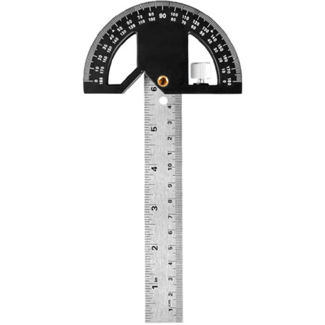Règle magnétique multifonctionnelle 2 en 1 pour mesurer les angles et les droites, avec traçage, jauge d'angle détachable et double échelle. Fonction tenon-mortaise.