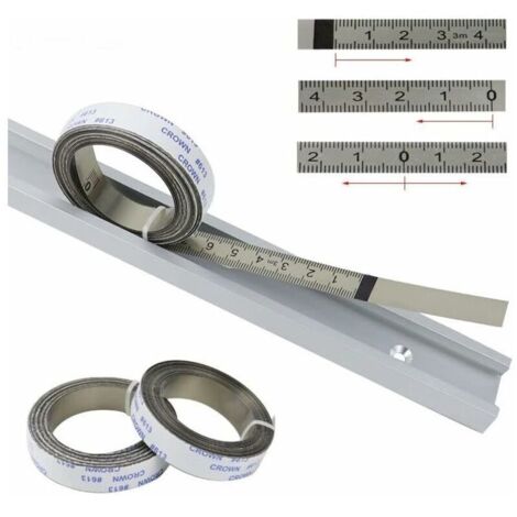 Règle métrique auto-adhésive 2,5M – Acier inoxydable résistant aux rayures – Largeur 13mm – Mesures précises pour scie à onglet et mètre à ruban - 5M-0-2