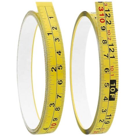 Règle métrique et impériale de 310 cm/122 pouces, lecture de droite à gauche