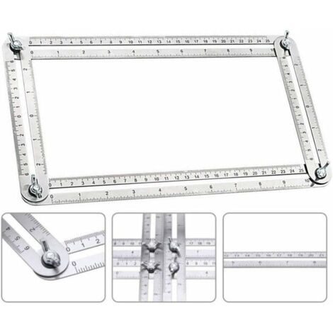 Règle Multi-Angle Ajustable Précision Outil de Mesure pour Bricolage et Construction