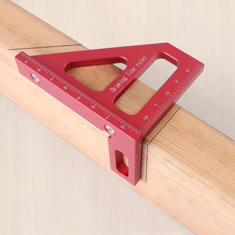 Règle multi-angles 3D – Rapporteur d'angles et outil à onglets en aluminium 45/90° pour le travail du bois