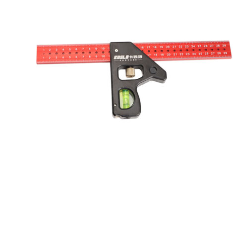 Règle multifonctionnelle de 300mm, Angle de 45 à 90 degrés, outil de marquage de ligne de marquage pour le travail du bois avec bulle de niveau en alliage d'aluminium