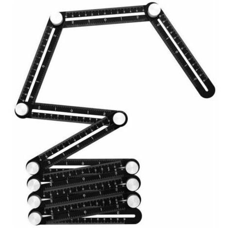 Règle multifonctionnelle en aluminium à 12 volets pour mesurer les angles des carreaux