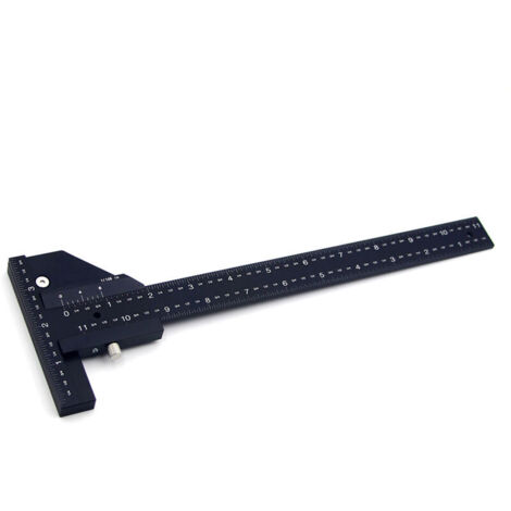 Règle multifonctionnelle pour le travail du bois Règles en forme de T en alliage d'aluminium Scriber pour le travail du bois Outils de bricolage - le noir