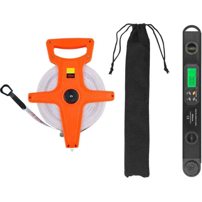 Image of Règle Numérique LCD 400mm Alliage Aluminium Niveau Angle Outil Menuiserie Ruban Mesure Pliable 100M