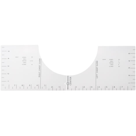 [Règle pour T-shirts] Guide Centrage Col Rond Acrylic Transparent Pliable Portable - Dimension 41cm / 16.1in, Marque: MANO