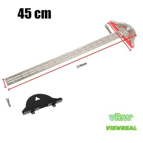 Règle/Règle d'angle, règle industrielle pour menuisier, règle en aluminium pour menuisier, règle en acier inoxydable, règle de bord 450 mm
