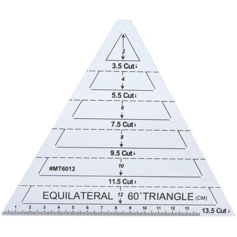Règle triangulaire acrylique haute transparence pour patchwork et couture