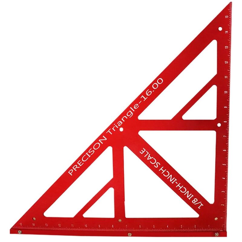 Règle triangulaire de charpentier en alliage d'aluminium 45 et 90 degrés Rapporteur d'angle épais pour mesures dans le travail du bois et la