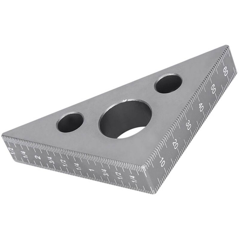 Ineasicer - Règle triangulaire en alliage d'aluminium 45/90 degrés givré jauge d'angle droit Outil de travail du bois