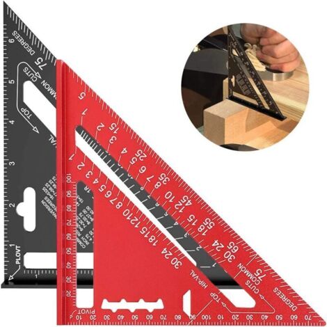 Règle triangulaire en aluminium haute précision – 18 cm, échelle métrique, angle droit et isocèle, idéale pour dessin technique et bricolage