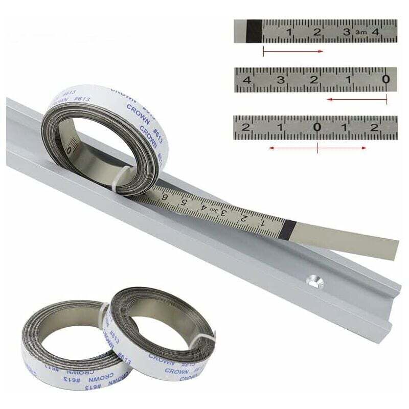 Règles métriques, Bandes de Piste Auto-adhésives, pour scie à Onglet, Mètre à Ruban, Règle d'échelle, du Centre à Droite et à Gauche, 2.5M-0-2.5M,