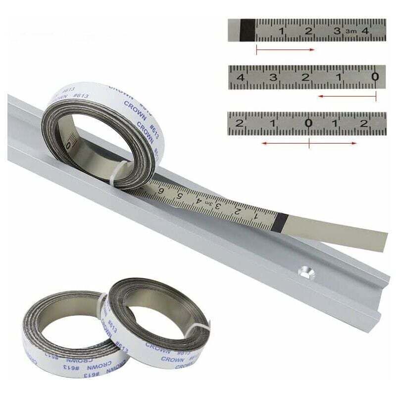 Règles métriques, Bandes de Piste Auto-adhésives, pour scie à Onglet, Mètre à Ruban, Règle d'échelle, du Centre à Droite et à Gauche, 2.5M-0-2.5M,