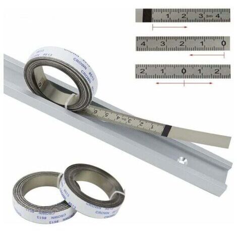 Règles métriques, Bandes de Piste Auto-adhésives, pour scie à Onglet, Mètre à Ruban, Règle d'échelle, du Centre à Droite et à Gauche, 2.5M-0-2.5M, Argent, 1PC