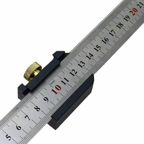 Reglet Metallique 30cm,Règle en Acier Inoxydable,Bloc de Positionnement Règle Parallèle,45 Degrés et 90 Degrés Dessin au Trait Outils de Menuiserie