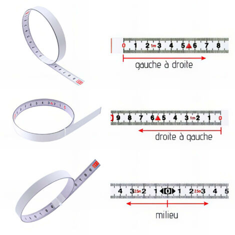 Réglet PVC auto-collant L. 2 000 x l. 13 mm gauche et droite