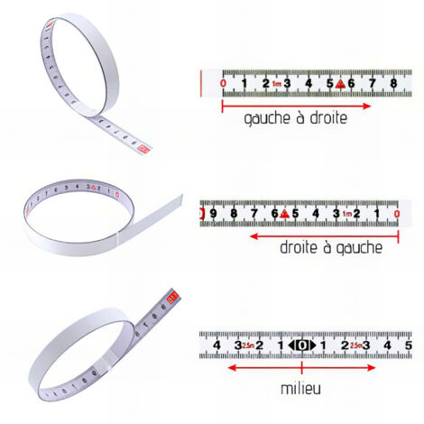 Réglet PVC auto-collant L. 2 000 x l. 13 mm gauche vers droite